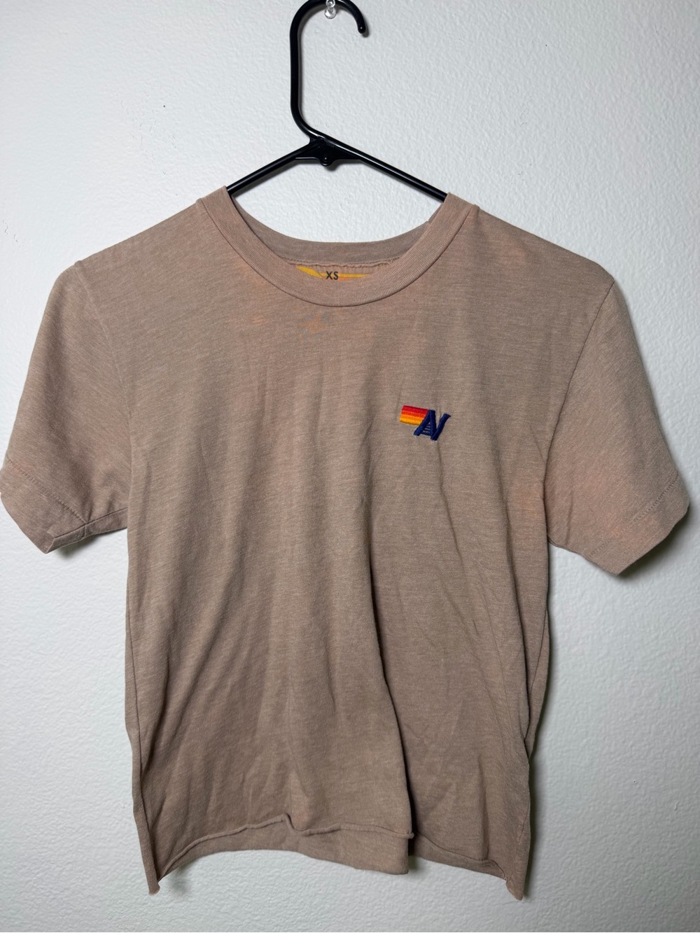 Aviator Nation Tan Short-Sleeve Logo Tee